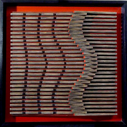 Hermann Mies: Quadratfeld (Relief Holz)